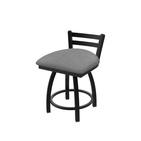 Holland Bar Stool Co 18" Low Back Swivel Vanity Stool, Black Wrinkle, Graph Seat 41118BW020 - main